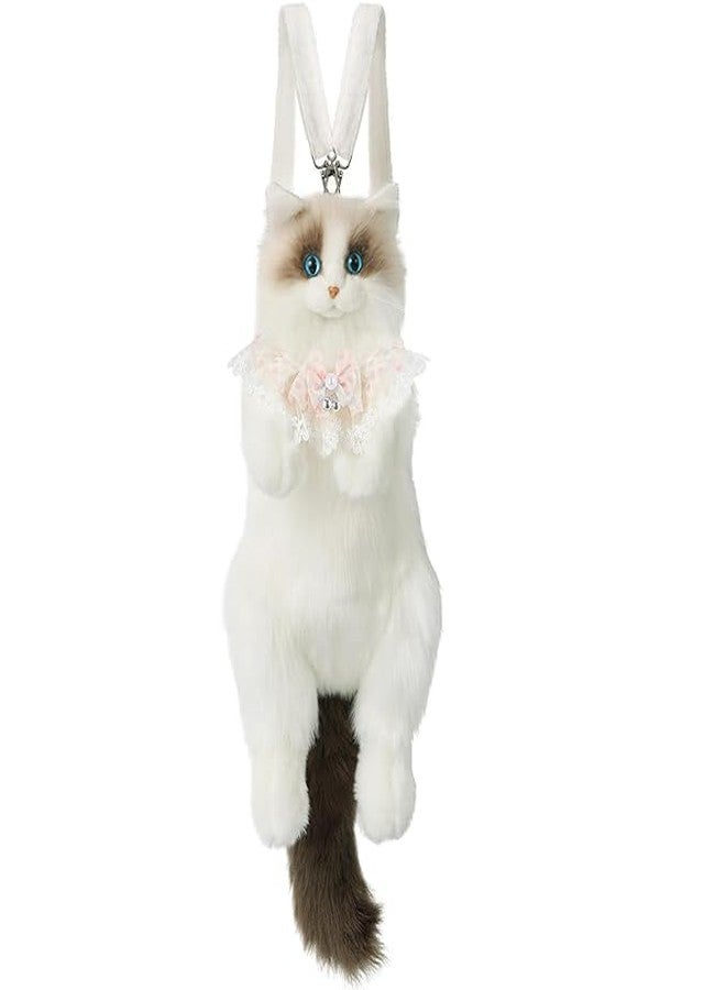 JRS TRADERS Realistic Cat Shape Shoulder Bag | Cute 3D Cat Sling Bag for Girls & Women | Soft Plush Handbag - Image 1